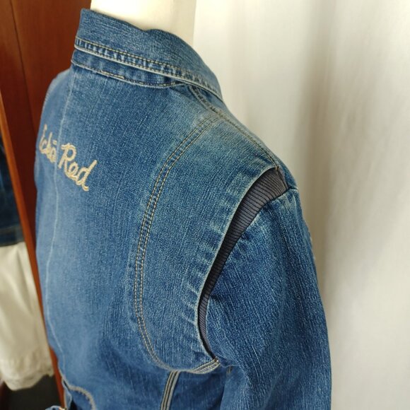 Vintage ECKO Red Stretch Denim Jacket, M/L - Picture 7 of 10